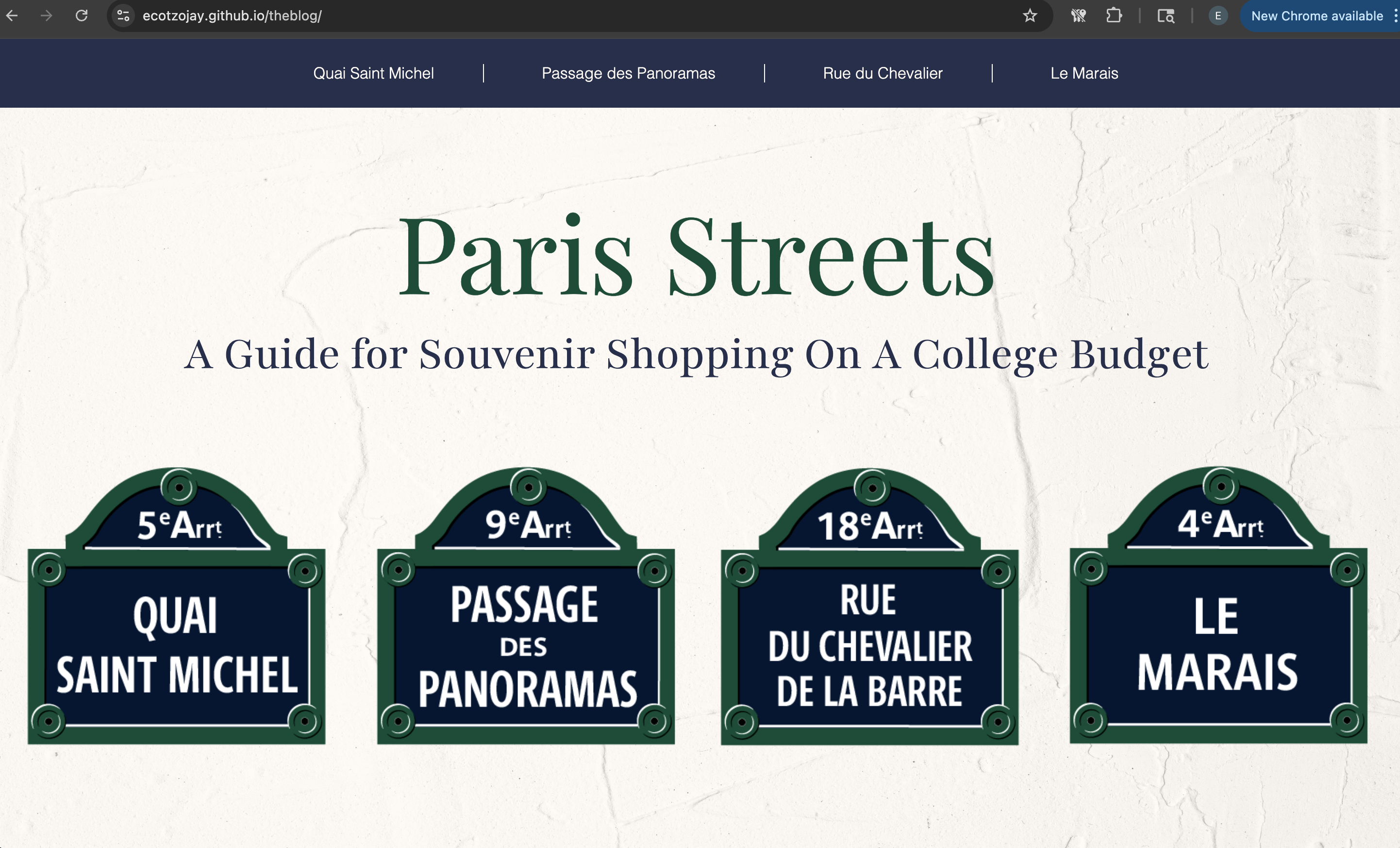 The Blog Homepage